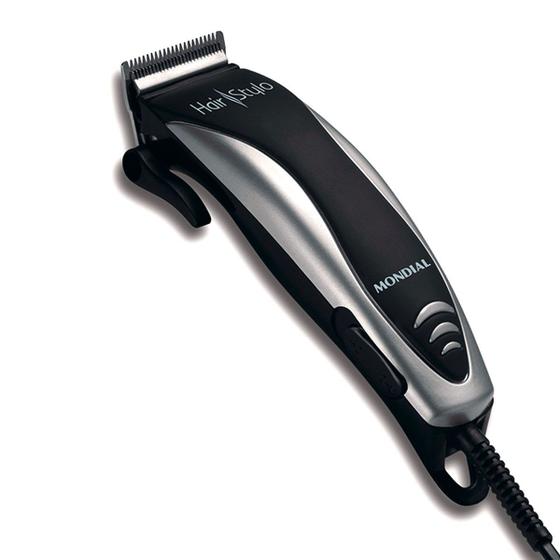 Imagem de Cortador de cabelos hair stylo com 4 pentes preto e prata cr-02 220v