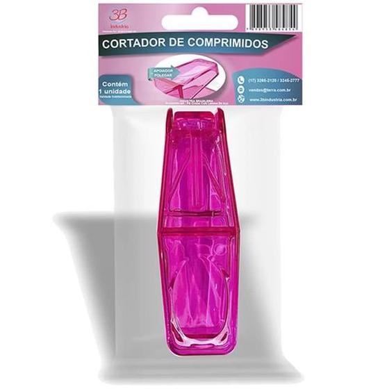 Imagem de Cortador De Comprimido Com Lâmina Afiada Cor Rosa - 3B