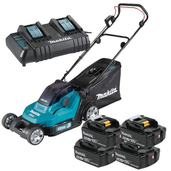 Cortador De Grama 4 Baterias 18v 5ah Makita Dlm432z Com Carregador Duplo Bivolt Menor preço em Cortador De Grama 4 Baterias 18v 5ah Makita Dlm432z Com Carregador Duplo Bivolt