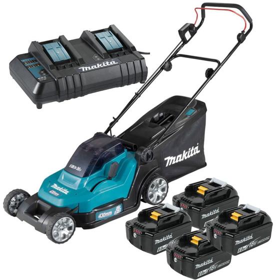 Cortador De Grama 4 Baterias 18v 6ah Makita Dlm432z Com Carregador Duplo Bivolt Menor preço em Cortador De Grama 4 Baterias 18v 6ah Makita Dlm432z Com Carregador Duplo Bivolt