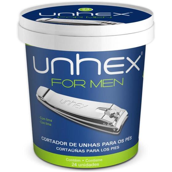 Imagem de Cortador de UNHA para PÉS UNHEX com Lixa - Pote com 24 Unidades