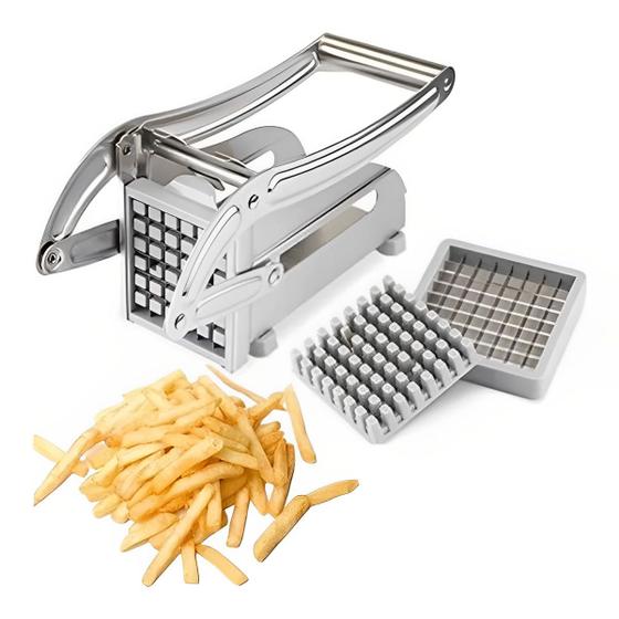 Imagem de Cortador fatiador legumes Batata frita Lâminas Inox Manual