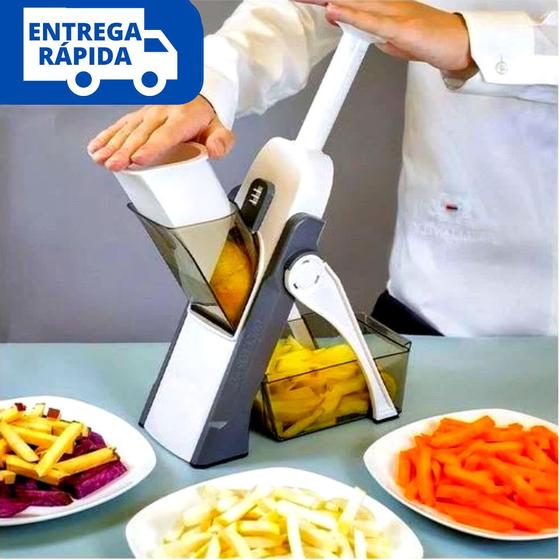 Cortador Fatiador Mandoline Multifuncional 5 Funções para Cortar Batata