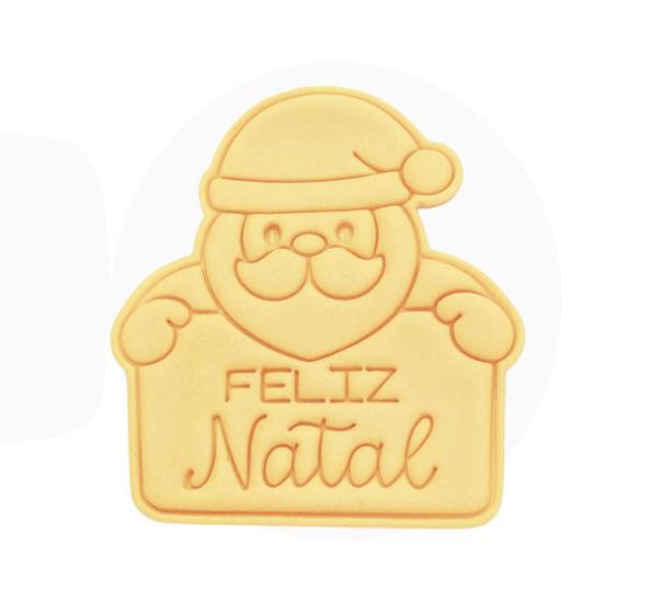 Imagem de Cortador + Marcador Papai Noel com Placa Feliz Natal 6CM