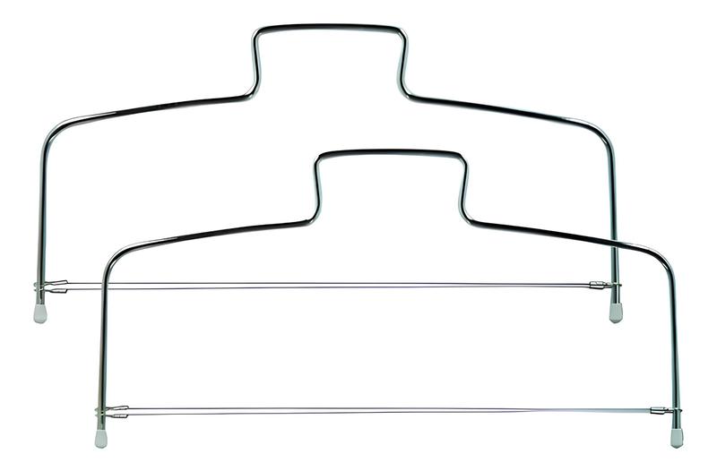 Imagem de Cortador Nivelador Fatiador De Bolos Com Fio Duplo Ajustável Em Inox 30cm Largura