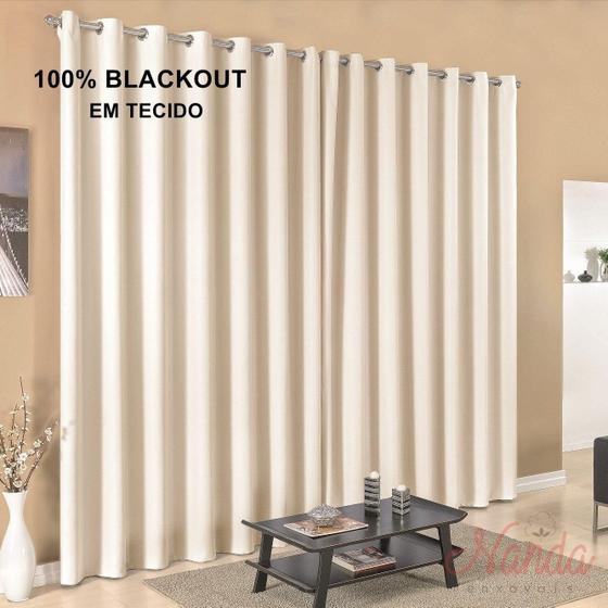 Cortina 100% Blackout Em Tecido Grosso 5,00X2,80M Preto Menor preço em Cortina 100% Blackout Em Tecido Grosso 5,00X2,80M Preto