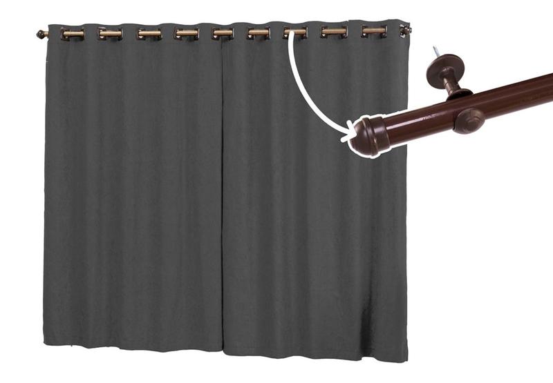 Imagem de Cortina 2 Metros Com Varão Incluso 2,80 x 1,70 Tecido Suede Prime