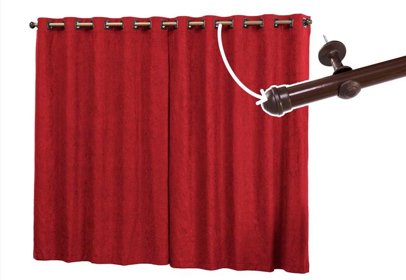 Imagem de Cortina 2 Metros Com Varão Incluso 2,80 x 1,70 Tecido Suede Prime