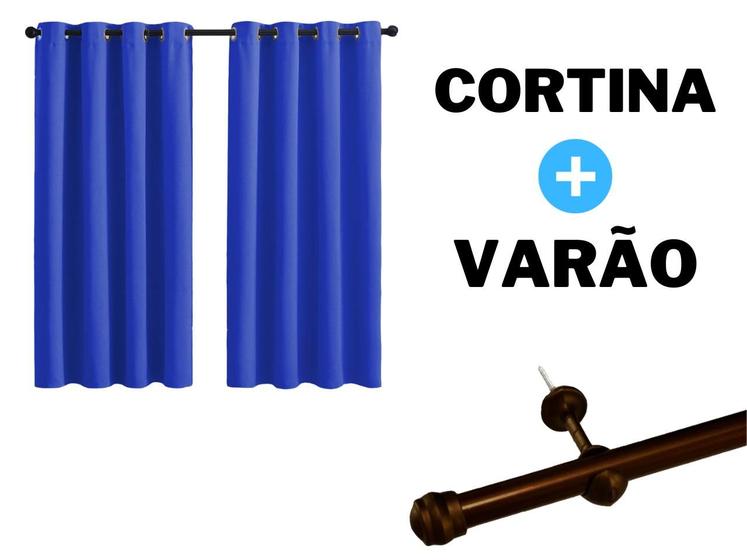 Imagem de Cortina 2 Metros Com Varão Incluso Tecido Oxford Sala Quarto