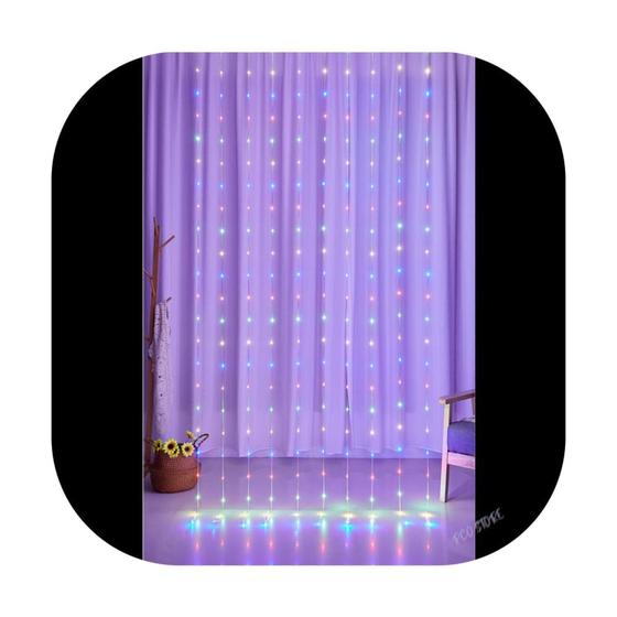 Cortina 360 Led Prova Dagua 3,0m x 3,0m 8 Funções Fio Transparente Decor Festa Casa Natal Bivolts Menor preço em Cortina 360 Led Prova Dagua 3,0m x 3,0m 8 Funções Fio Transparente Decor Festa Casa Natal Bivolts
