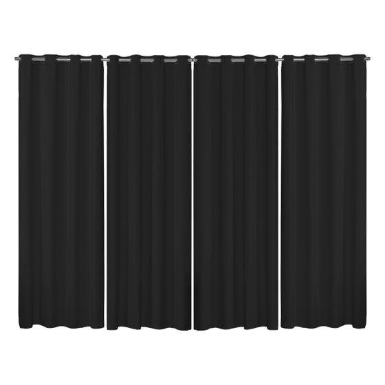 Imagem de Cortina 5 Metros Pra Sala Blackout Preto PVC 5,60x2,50