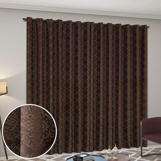 Imagem de Cortina Atena 4m x 2,80m Jacquard Semi Blackout Estampada