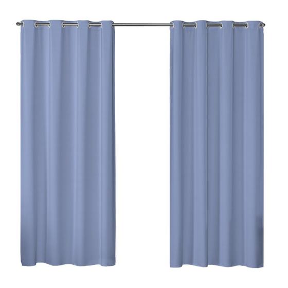 Imagem de Cortina Azul Janela Porta 2,80x2,00 Blackout PVC Liso