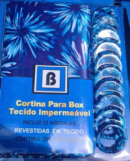 Imagem de Cortina Banheiro box com argolas 1.80cm x1.80cm impermeavel