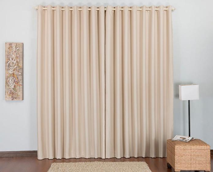 Cortina Blackout 2,00m x 1,70m Bege Tecido Blackout Corta Luz Sala ou Quarto Menor preço em Cortina Blackout 2,00m x 1,70m Bege Tecido Blackout Corta Luz Sala ou Quarto