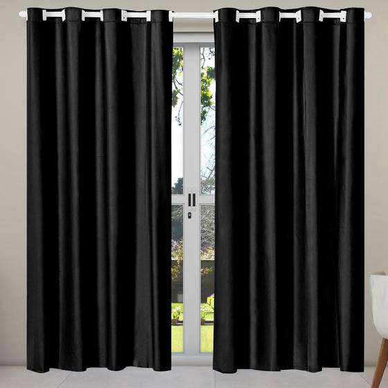 Imagem de Cortina Blackout 2,20m x 1,30m Corta 100% A Luz para Sala Quarto Janela Cozinha Blecaute