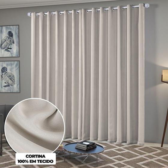 Cortina Blackout Blecaute Quarto Sala em Tecido 2,20m x 1,30m Ilhos Cromado Solaris