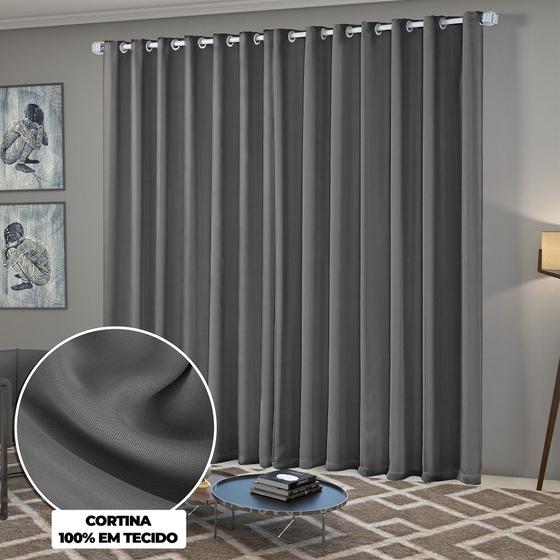 Cortina Blackout/Blecaute Quarto/Sala em Tecido 3,00m x 2,50m com Ilhós Cromado Solaris Menor preço em Cortina Blackout/Blecaute Quarto/Sala em Tecido 3,00m x 2,50m com Ilhós Cromado Solaris