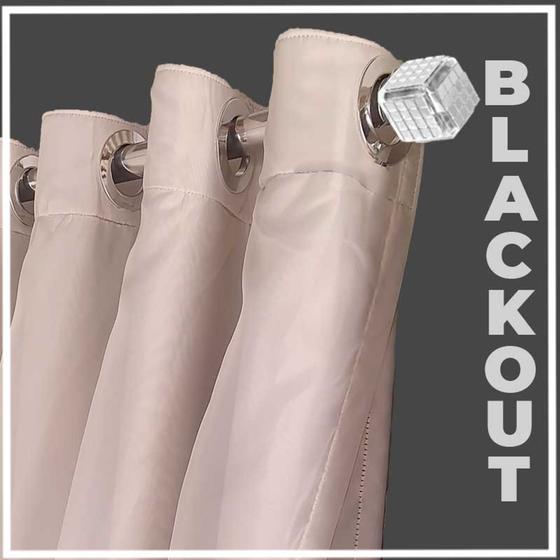 Imagem de cortina blackout Bruna em tecido 6,00 x 2,80 c/voal cinza