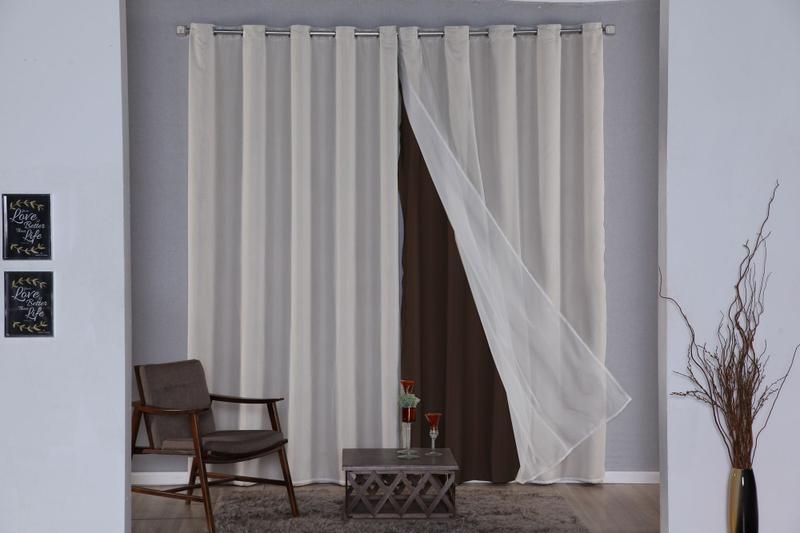 Imagem de Cortina Blackout Com Forro De Voil Efeito Cinema 2,80 x 1,80M Cobre Toda a Claridade!