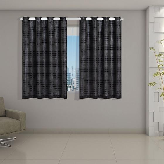 Imagem de Cortina Blackout com Voil 2,00m x 1,40m PVC Blecaute com Voal para Sala Quarto Janela Corta Luz