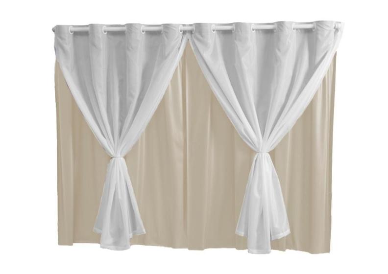 Cortina Blackout com voil cor Palha em Pvc 2,80m x 1,60m Menor preço em Cortina Blackout com voil cor Palha em Pvc 2,80m x 1,60m