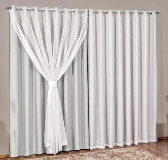 Cortina Blackout Com Voil/voal 3.00mts X 2,80mts Para Quarto e Sala Menor preço em Cortina Blackout Com Voil/voal 3.00mts X 2,80mts Para Quarto e Sala