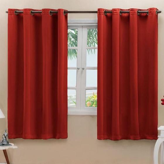 Imagem de Cortina Blackout Corta Luz 70 % Tecido 2,8 X 1,6 - Vermelho