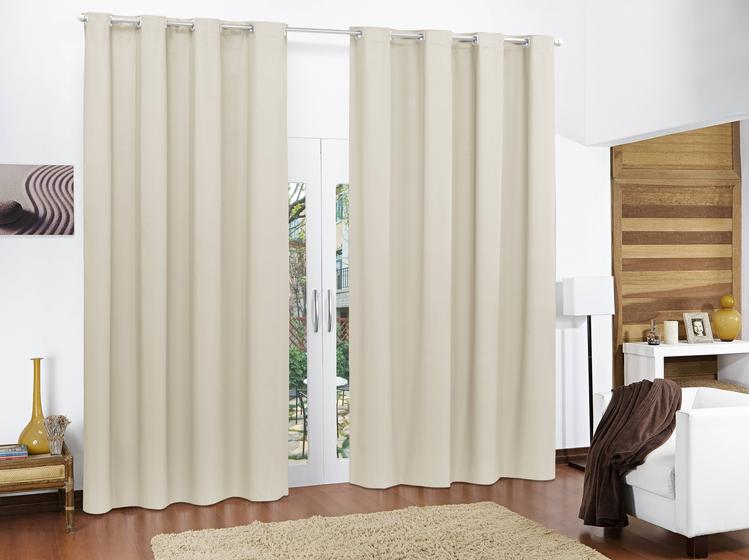 Cortina Blackout de PVC 2,80m x 2,50m Bege Corta Luz Menor preço em Cortina Blackout de PVC 2,80m x 2,50m Bege Corta Luz