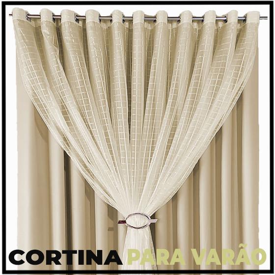 Imagem de cortina blackout Fiori 8,00 x 2,70 para varão voal preto