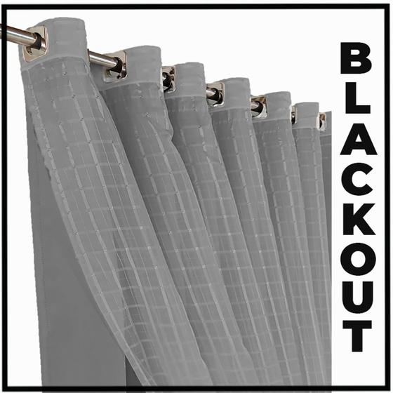 Imagem de cortina blackout Fiori corta luz 5,00 x 2,60 c/voal preto