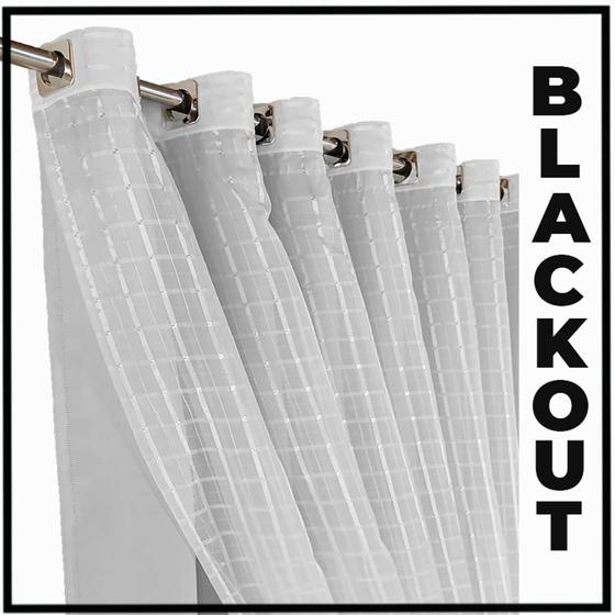 Imagem de cortina blackout Fiori corta luz 8,00 x 2,40 c/voal branco