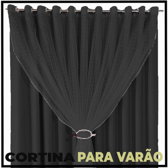 Imagem de cortina blackout Fiori em tecido blackout 5,50 x 2,50 preto