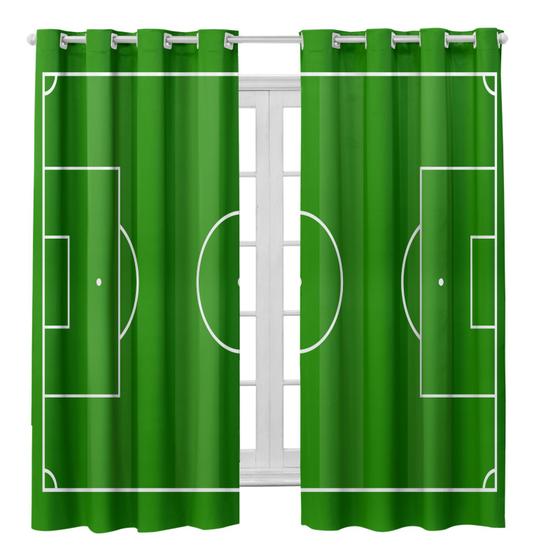 Imagem de Cortina Blackout Futebol 2,00L  x 1,40A Quarto Infantil (Sala ,Estampada, Decorativa, Menino, Menina, Janela)