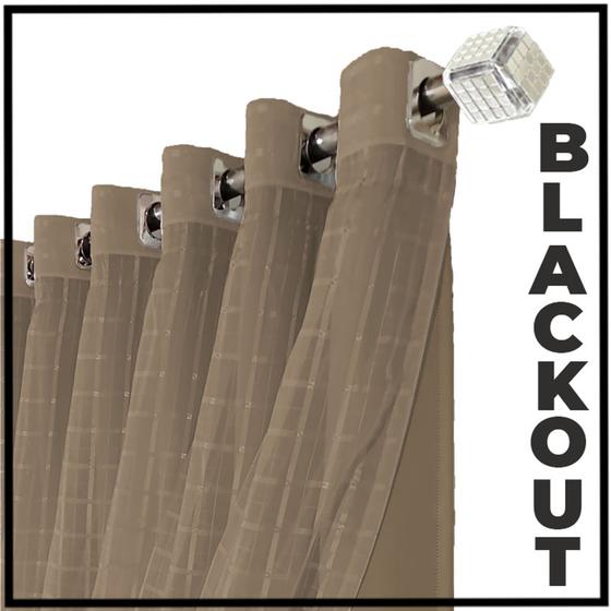 Imagem de cortina blackout Jade corta luz 6,50 x 2,90 quarto bege