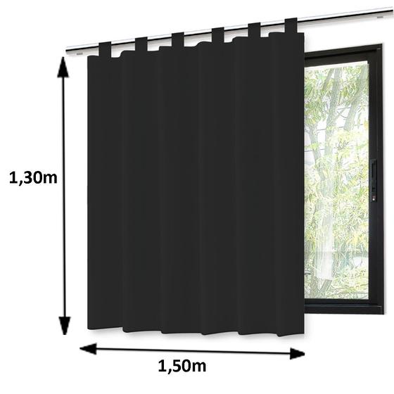 Imagem de Cortina Blackout Preta 130cm x 150cm com Alça