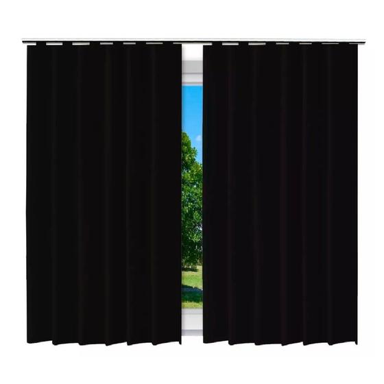 Imagem de Cortina Blackout Preto com ilhos - 280x250cm