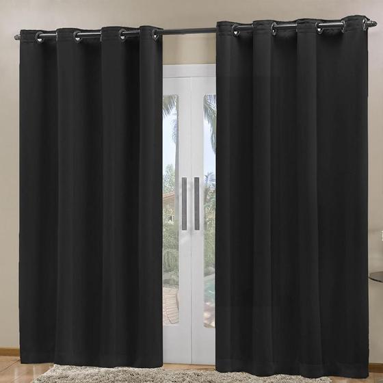 Imagem de Cortina Blackout Prime 2,70X2,30 Corta Luz Sala Quarto Preto