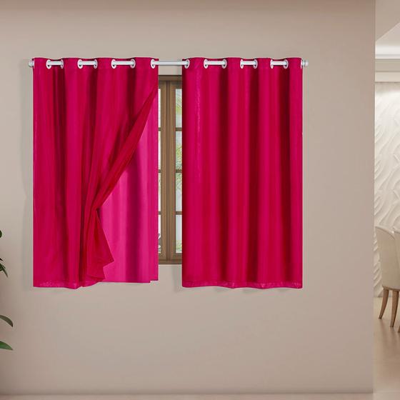 Imagem de Cortina Blackout PVC 2,80x1,80 Com Tecido Voil Sala e Quarto Corta luz 100%