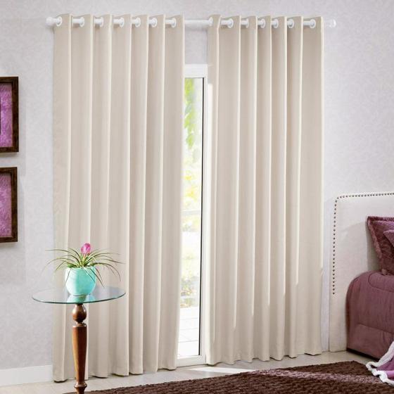 Imagem de Cortina Blackout Pvc Areia Cinza Com Ilhós 2,60 x 2,30 Bella Janela