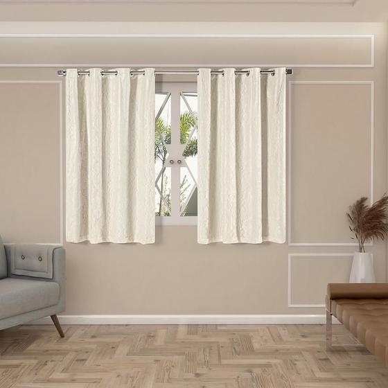 Imagem de Cortina Blackout Pvc Com Renda 2,00 M X 1,40 M - Bege