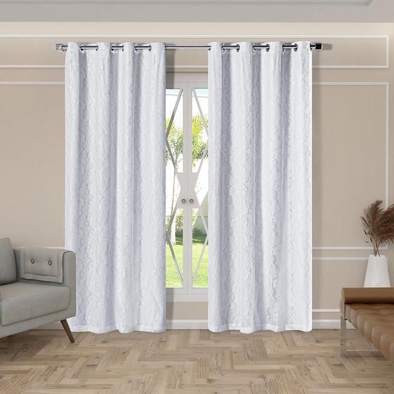 Imagem de Cortina Blackout Pvc Com Renda 2,80 M X 2,30 M - Branco