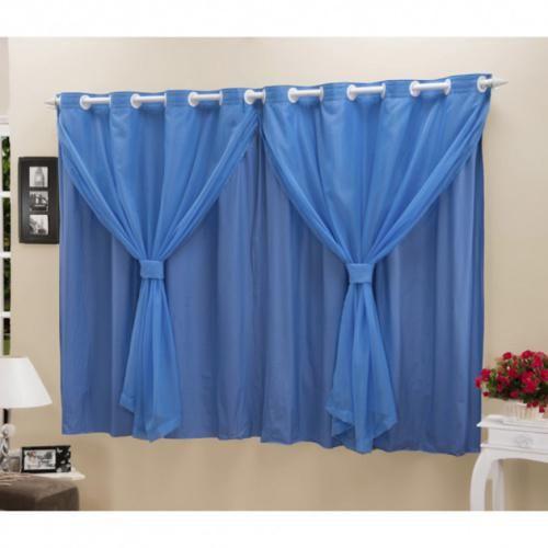 Imagem de Cortina Blackout Pvc Com Tecido Voil 2,00 M X 1,40 M ul