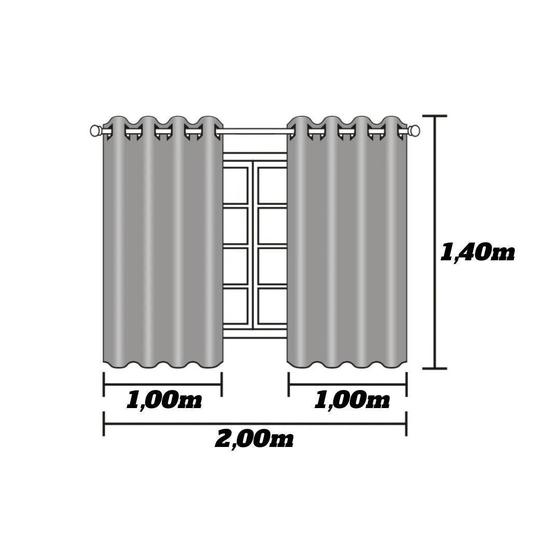 Imagem de Cortina Blackout Pvc Com Tecido Voil 2,80 M X 1,60 M Branco