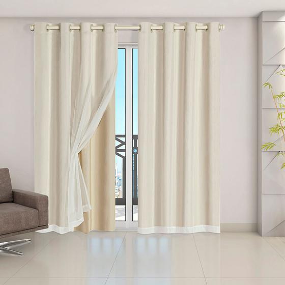 Imagem de Cortina Blackout PVC com Tecido Voil 2,80 x 2,30