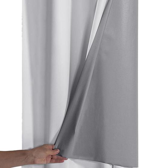 Imagem de Cortina Blackout Pvc Com Tecido Voil Xadrez 2,80X1,60 Branco