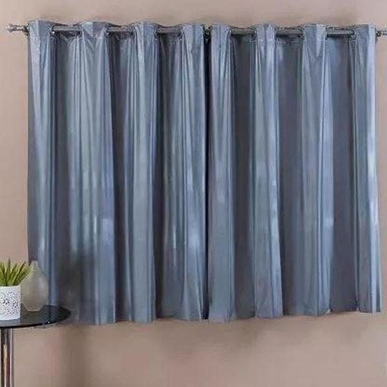 Imagem de Cortina Blackout PVC corta 100 % a luz 2,20 m x 1,30 m Prata - Bella Vita