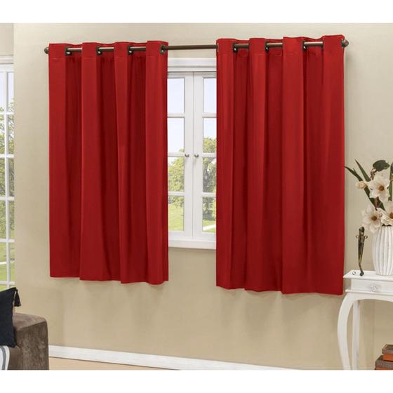 Cortina Blackout PVC corta 100 % luz 2,2 x 1,3 Vermelha Menor preço em Cortina Blackout PVC corta 100 % luz 2,2 x 1,3 Vermelha