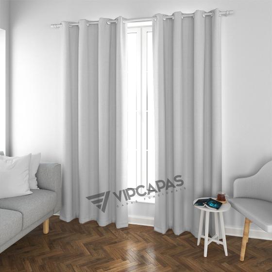 Imagem de Cortina Blackout PVC Corta Luz Sol 100% Blecaute 2,80 X 1,60 Branca