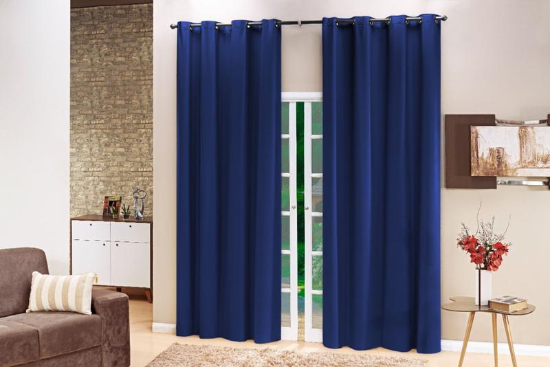 Imagem de Cortina Blackout PVC Lisa 2,80x2,30 Filomena - Azul Royal